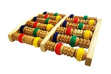 Роликовый массажер для ног MASSAGE FOOTS, деревяннный с силиконовыми вставками