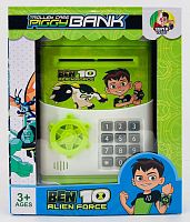 Копилка Сейф PIGGY BANK BEN10. кодовый замок, звук, свет, 13.5*8.5*20 см