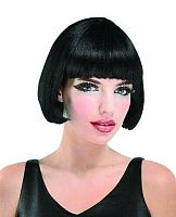 Парик Мирей Матье каре черный 74001, синтетическое волокно, без размера