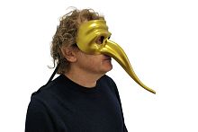 Маска с длинным клювом (венецианская полумаска), золотая, без размера