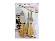 Набор ножей для сыра, 2 предмета (листок+вилка), нержавеющая сталь, 12 см