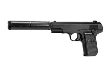 Пистолет металлический K-113S "TT mini" с глушителем Air Soft Gun, калибр 6мм 