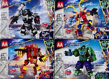 Конструктор AA AVENGERS ASSEMBLE "МСТИТЕЛИ: Трансформеры 4в1" 64126, 181-187 деталей ЦЕНА ЗА 1 ШТУКУ