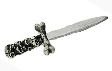 Кинжал с черепами 8600К, серый пластик, длина 30 см