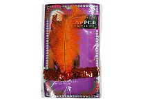 Перья Лайзы оранжевые, блестящая повязка с поетками, без размера