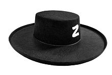 Шляпа Зорро-2, широкополая кордобе, черный искусственный фетр, размер 56
