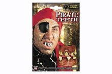 Зубы ужасные "Пират" Pirate Teeth (зубы вампира) 4094F, красный, бежевый латекс, размер 7*4*2 см