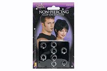 Псевдопирсинг 8 колец Ø 1 см, серая пластмасса, размер 5 мм