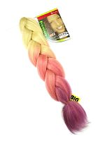 Канекалон 3 цвета X-Pression 3/37, Блонд/Розовый/Фиолетовый, пряди, искусственный волос, длина 60см,