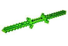 МЕЧ Майнкрафт MINECRAFT ДВУХСТОРОННИЙ зеленый Свет, Звук 62 см, на 3-х батарейках