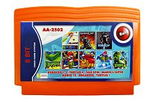 Картридж 8bit 8в1 AA-2502 TURTLES 1+4+TALE SPIN+MARIO 6+ROBOCOP+.