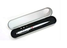 Ручка лазер 3в1 (ручка, лазер, фонарик) в подарочном, металлическом футляре