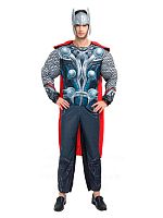 Костюм Тор (костюм, красная накидка, маска) LESD2006 сине-серый, полиэстер, размер 48-50