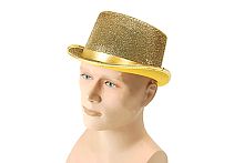 Цилиндр золотой BH467 2495L, волнистые края, искусственный фетр, высота 15 см, размер 56