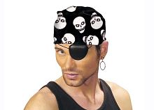 Бандана Черепа 1047S, черный полиэстер с рисунком, без размера