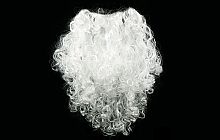 Борода ДЕДА МОРОЗА, белая, синтетическое волокно, длина 55 см