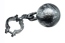 Гиря на ногу (кандалы узника), цвет серебро, Ø 17 см, длина 57 см