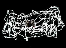 Паутина черной вдовы белая, полиэстер, пластмасса, толщина 3 мм, Ø 1 метр