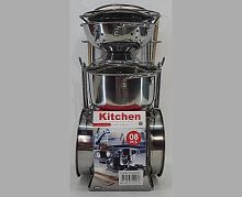 Набор детской посуды металлической в коробке 555-BX008, 8 предметов