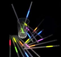 Неоновые трубочки для коктейлей GLOW STRAWS, набор 6 шт/уп