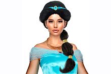 Парик Арабской Принцессы черный с косой 06327, синтетическое волокно, длина 45 см