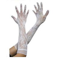 Перчатки элегантные кружевные БЕЛЫЕ LESD1944, 30*11 см