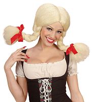 Парик Блондинки с пушистыми косами B6357, белый полиэстер, без размера