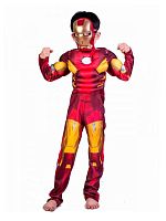 Костюм Железный человек подростковый (костюм, маска) красный, 12-14 лет рост 150-162 см