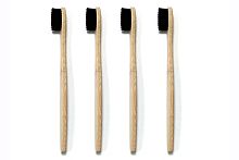 Щетка зубная бамбуковая NATURAL BAMBOO TOOTHBRUSH средней жесткости, в индив.упаковке, набор 4 штуки