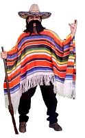 Пончо мексиканское разноцветное AC331, полиэстер, без размера
