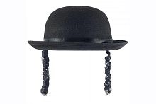 Шляпа Еврея с пейсами, черный, искусственный фетр, размер 56