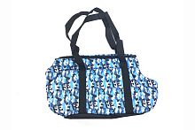 Сумка-переноска для кошек и мелких пород собак поролоновая, сине-голубая,  40*25*20 см