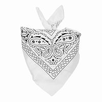 Бандана Ковбойская (платок) 8497B, белого цвета, хлопок, размер 55*55 см