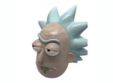 Маска Рик из сериала "Рик и Морти" серый, голубой латекс, размер взрослый