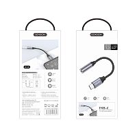 Переходник аудио кабель SENDEM A06 штекер TYPE-C - гнездо Jack 3,5мм, длина 110 мм