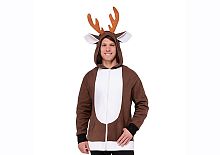 Толстовка с капюшоном Балахон Олень AC77792, цвет коричневый, полиэстер, размер 46-48