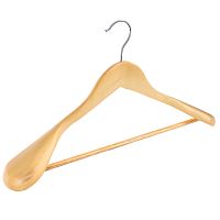 Вешалка для одежды VETTA деревянная, светлая, широкие плечи, хром, размер 45х5,5 см