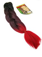 Канекалон 3 цвета X-Pression 31, Черный/Коричневый/Алый, пряди,искусственный волос, длина 60см.