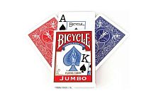 Карты для покера Bicycle Rider Back International Jumbo Index Red пласт.покрытие, красные, 54 штуки