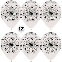 Шар воздушный 12" Пауки, прозрачный, кристалл, 5-сторонний, латекс, 30 см, 1 штука