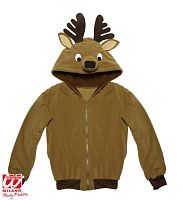 Толстовка с капюшоном Худи Олень 07019, цвет коричневый, полиэстер, размер L-XL