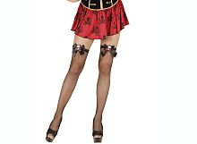 Чулки сеточка Пиратка бантики с черепами 01293, полиэстер, без размера