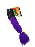 Канекалон 2 цвета X-Pression 2/17, Черный/Фиолетовый, пряди, искусственный волос, длина 60см.