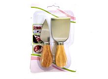 Набор ножей для сыра, 2 предмета (листок+лопатка), нержавеющая сталь, 12 см