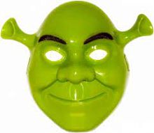 Маска ШРЕК зеленая, пластмассовая на резинке, размер 24*17 см