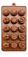 Форма силиконовая "Ассорти круглые" для изготовления конфет 21 х 10,5 см, 15 ячеек