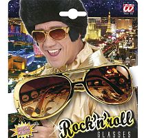 Очки Рок-н-Ролл с бакенбардами 6733S, коричневый пластик, размер 14 см