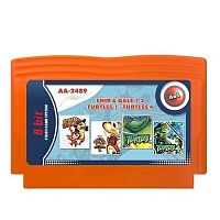Картридж 8bit 4в1 AA-2489 TURTLES 1+4+CHIP & DALE 1+2