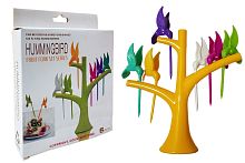 Набор шпажек для канапе на подставке "Райские птицы" Колибри Hummingbird Fruit Fork, 6 штук 