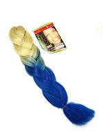 Канекалон 2 цвета X-Pression 2/40, Блонд/синий, пряди, искусственный волос, длина 60см